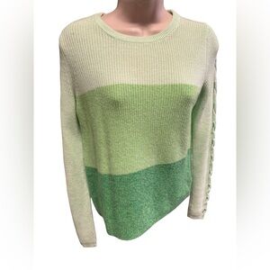 1066/ Lilly Pulitzer Green Stripe Cutout Long Sleeve Sweater Top Women’s Size XS